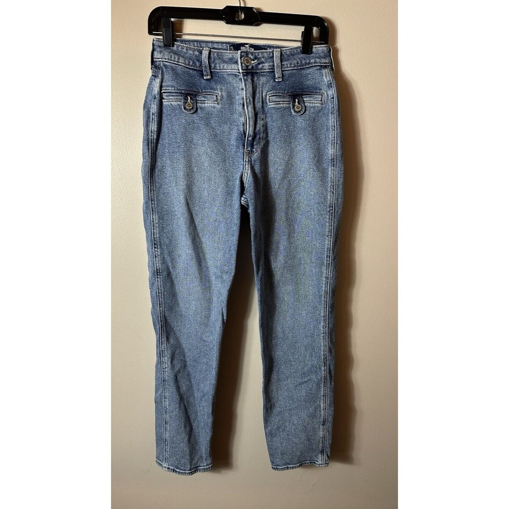 Hollister Jeans Juniors 7 Blue Denim Ultra High Rise Mom 28x29 Retro Academia 90
